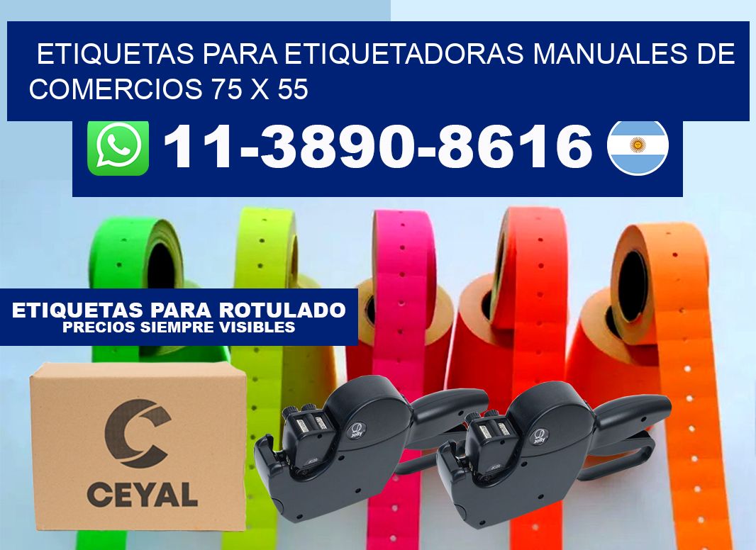 etiquetas para etiquetadoras manuales de comercios 75 x 55