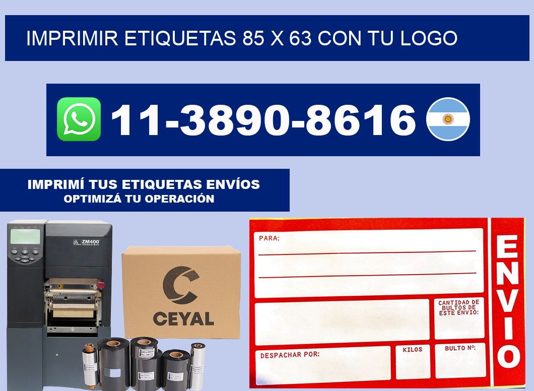 imprimir etiquetas 85 x 63 con tu logo