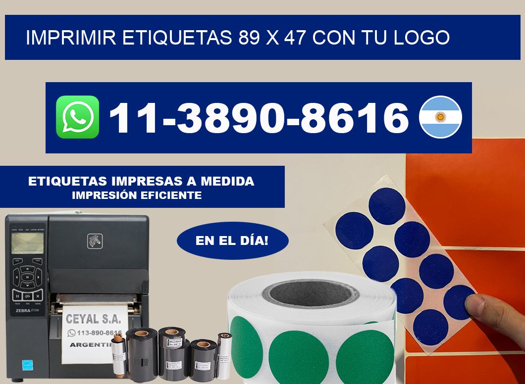 imprimir etiquetas 89 x 47 con tu logo