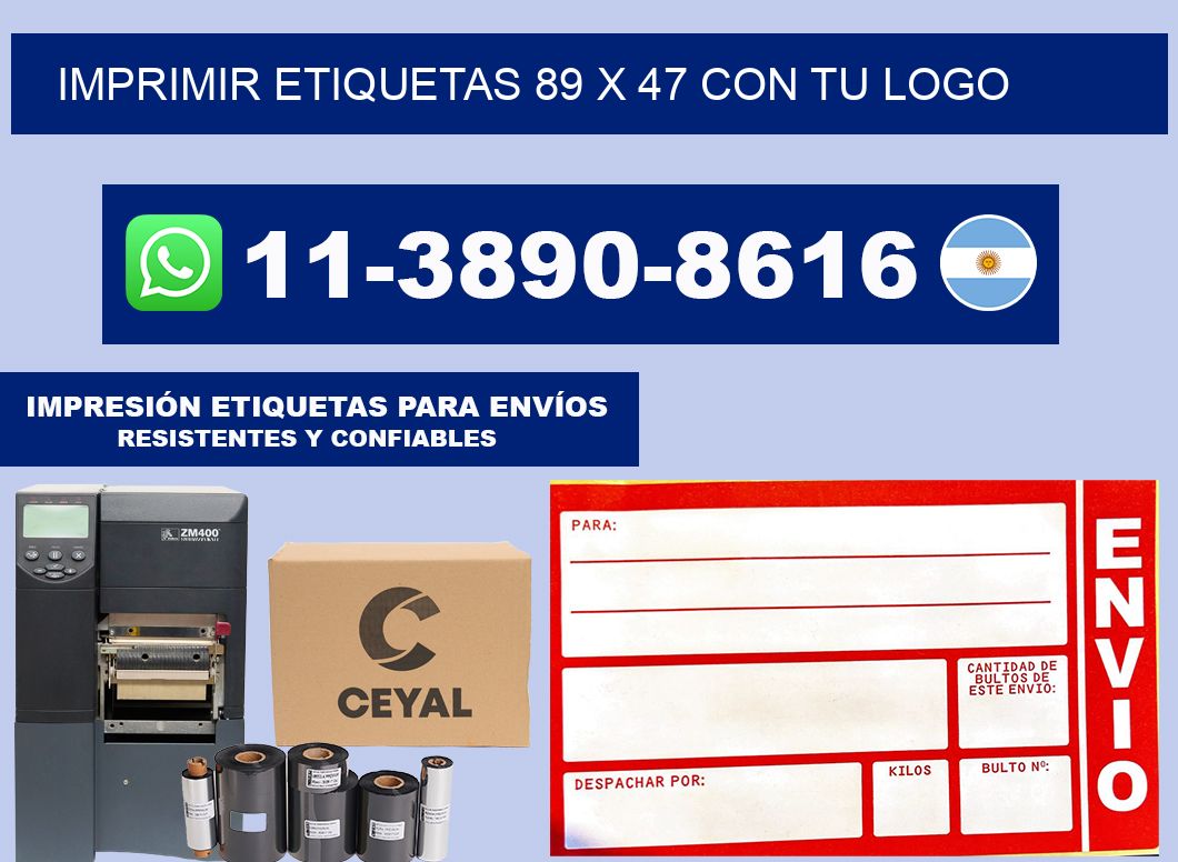 imprimir etiquetas 89 x 47 con tu logo
