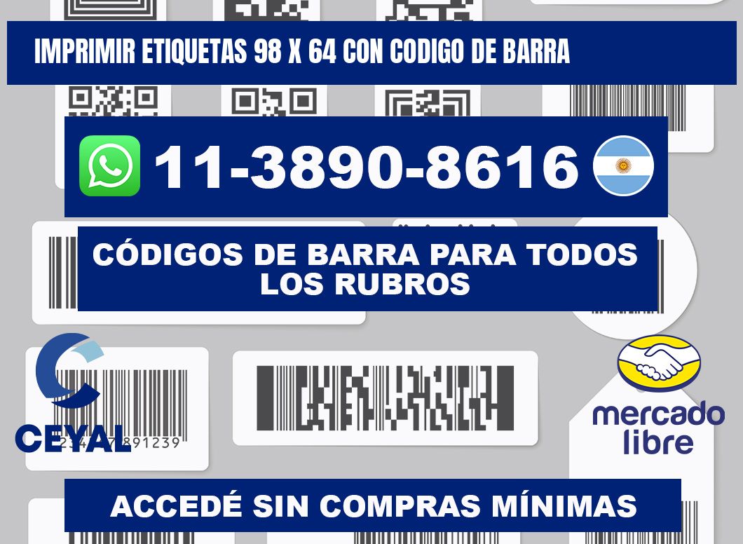 imprimir etiquetas 98 x 64 con codigo de barra