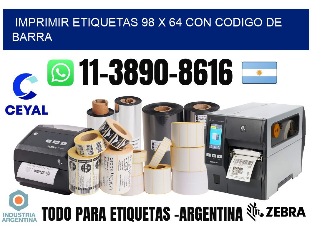 imprimir etiquetas 98 x 64 con codigo de barra