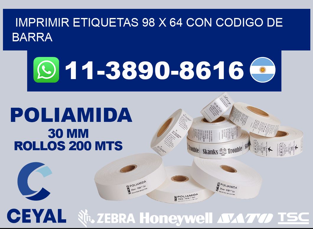 imprimir etiquetas 98 x 64 con codigo de barra