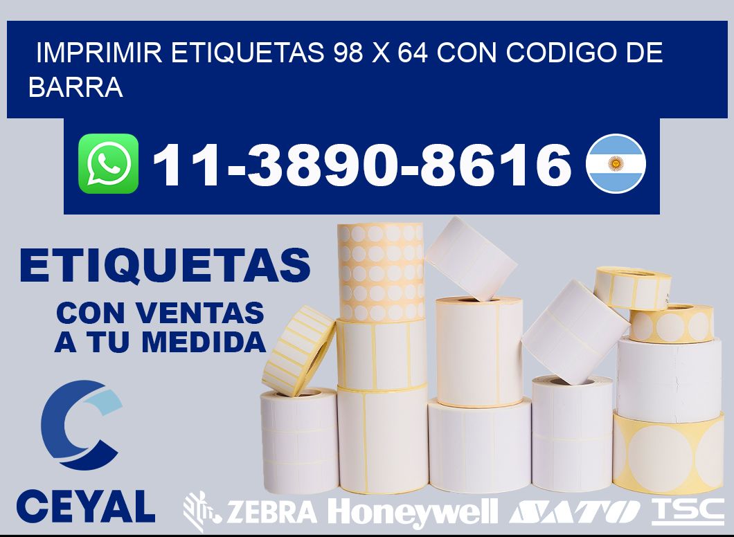 imprimir etiquetas 98 x 64 con codigo de barra