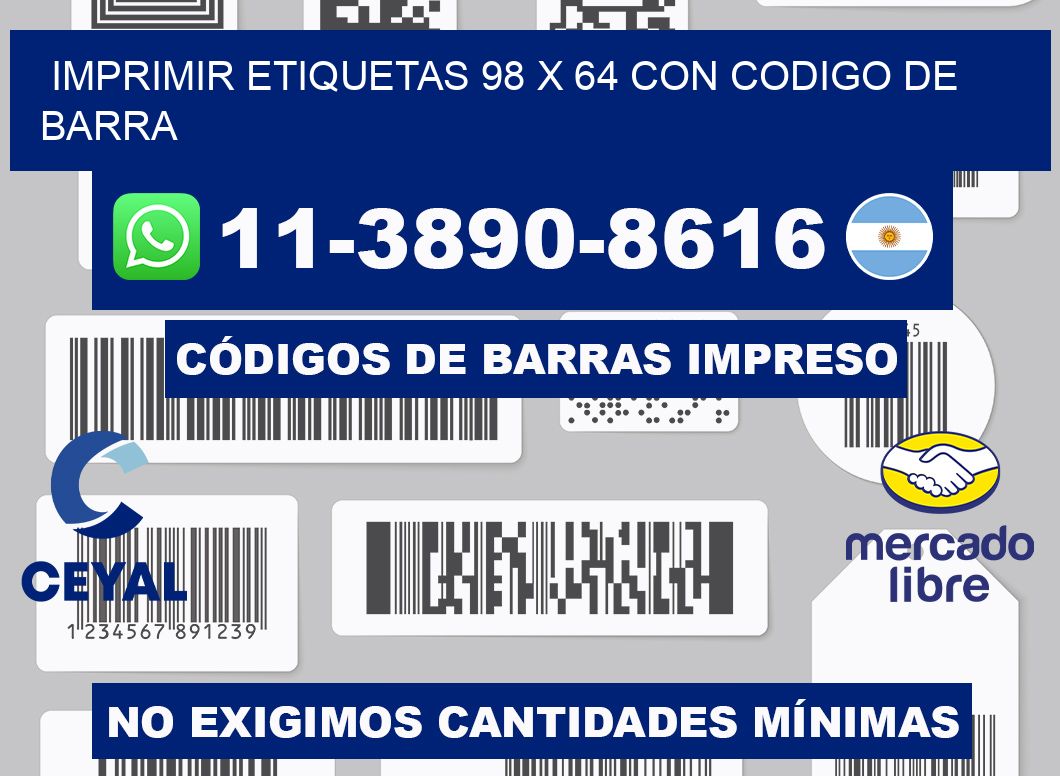 imprimir etiquetas 98 x 64 con codigo de barra