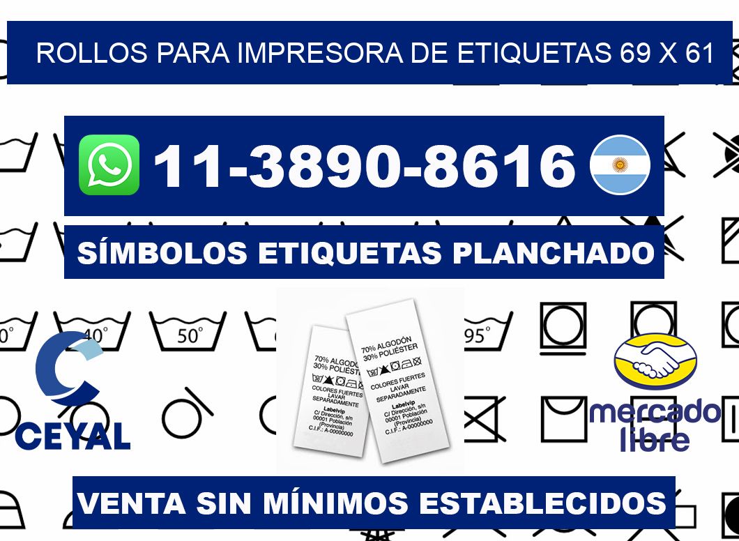rollos para impresora de etiquetas 69 x 61
