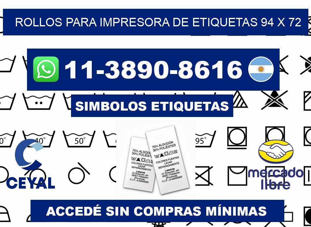 rollos para impresora de etiquetas 94 x 72