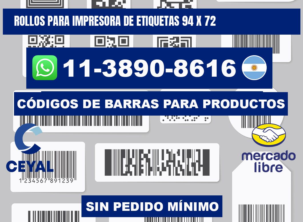 rollos para impresora de etiquetas 94 x 72