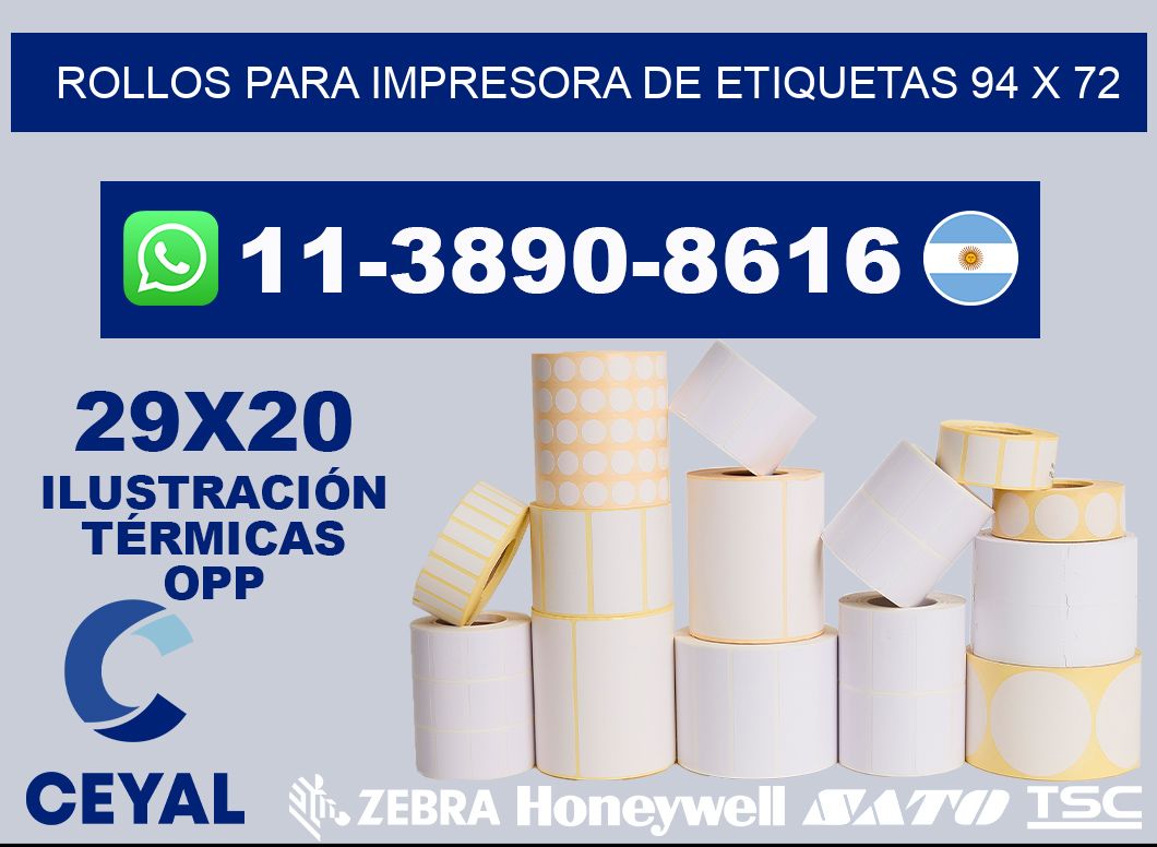 rollos para impresora de etiquetas 94 x 72