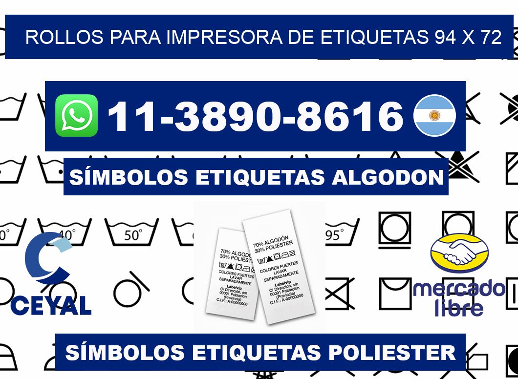 rollos para impresora de etiquetas 94 x 72