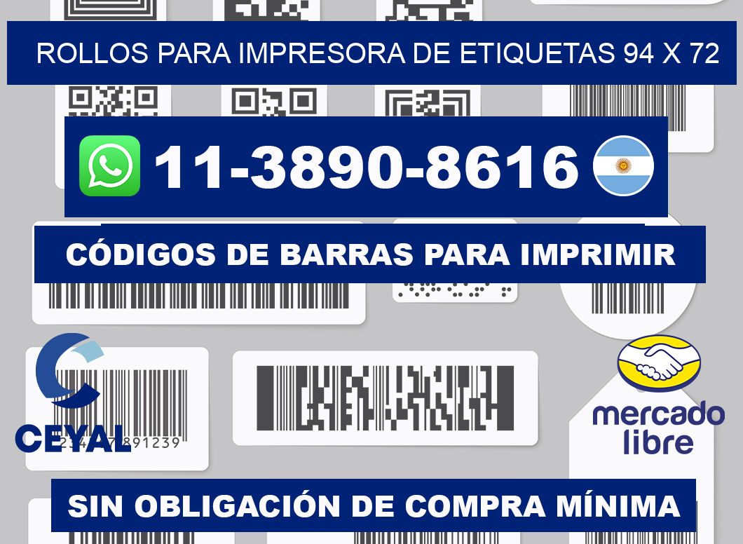 rollos para impresora de etiquetas 94 x 72