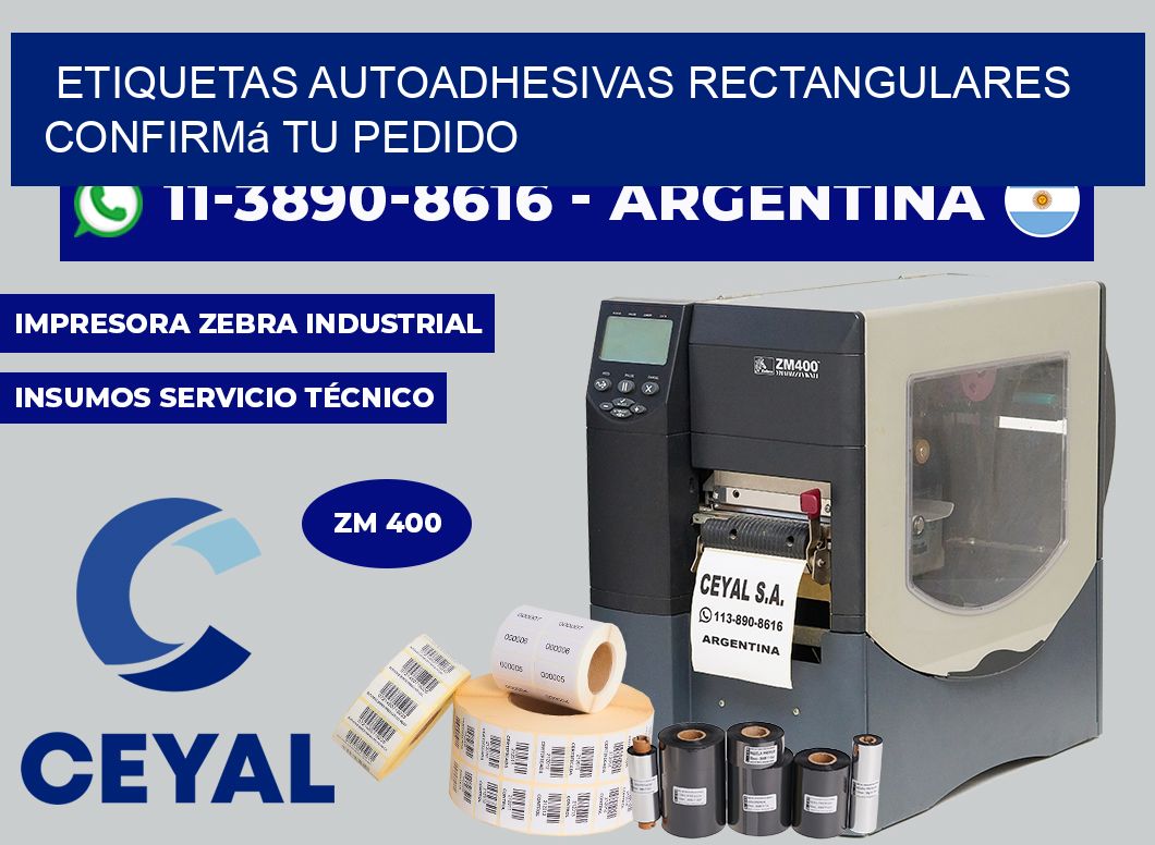 ETIQUETAS AUTOADHESIVAS RECTANGULARES Confirmá tu pedido
