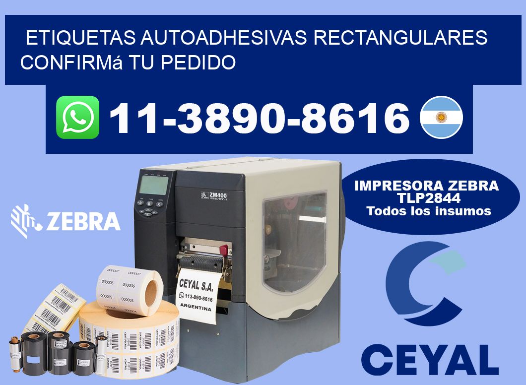 ETIQUETAS AUTOADHESIVAS RECTANGULARES Confirmá tu pedido
