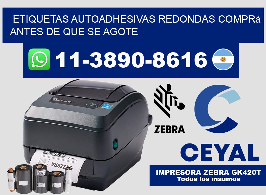ETIQUETAS AUTOADHESIVAS REDONDAS Comprá antes de que se agote