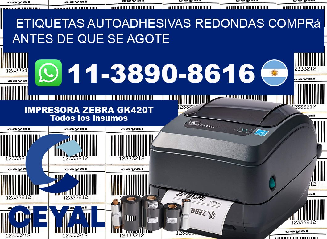ETIQUETAS AUTOADHESIVAS REDONDAS Comprá antes de que se agote