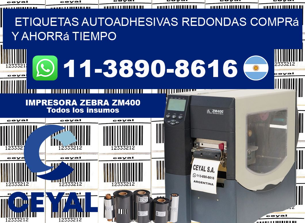ETIQUETAS AUTOADHESIVAS REDONDAS Comprá y ahorrá tiempo