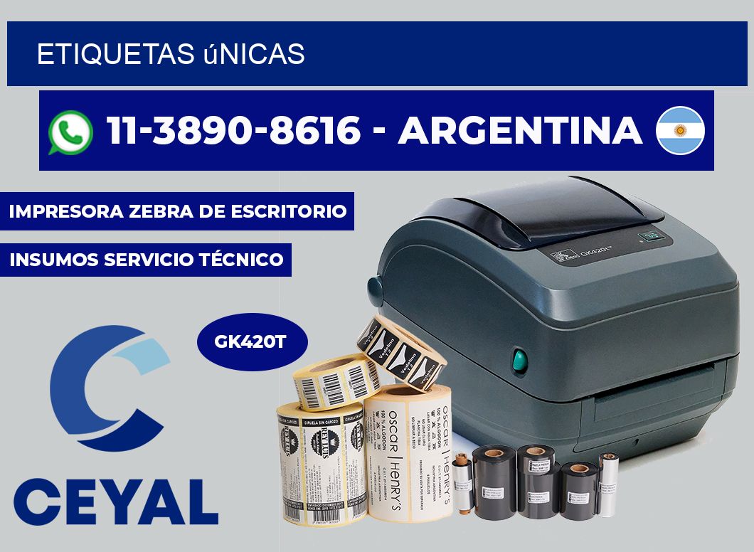 ETIQUETAS únicas