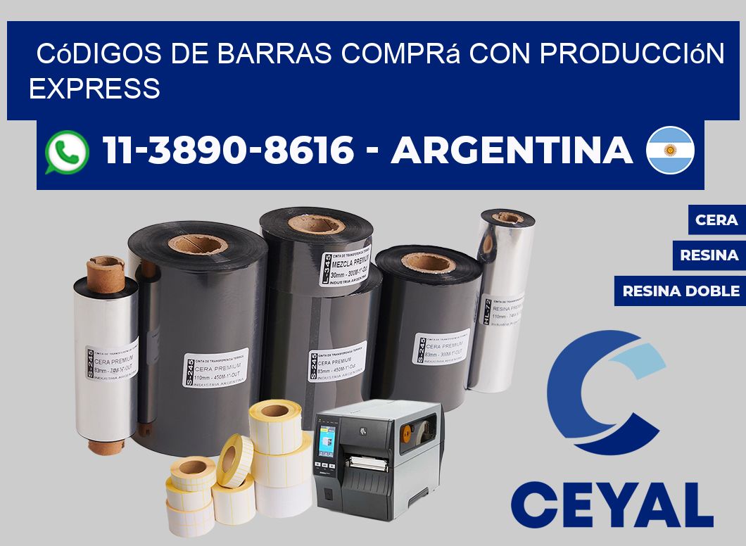 códigos de barras Comprá con producción express