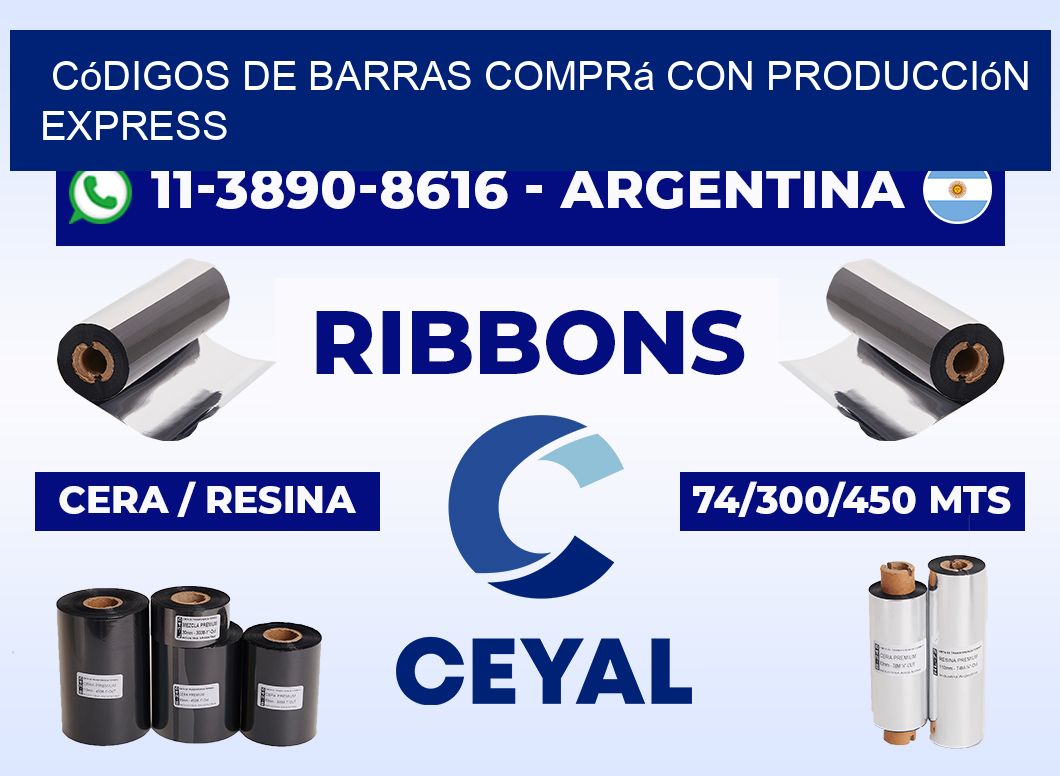códigos de barras Comprá con producción express
