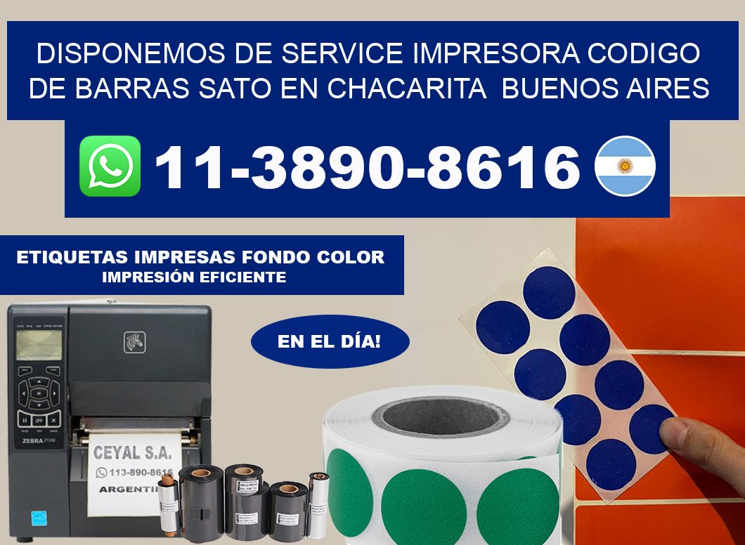 disponemos de service impresora codigo de barras Sato en Chacarita Buenos Aires