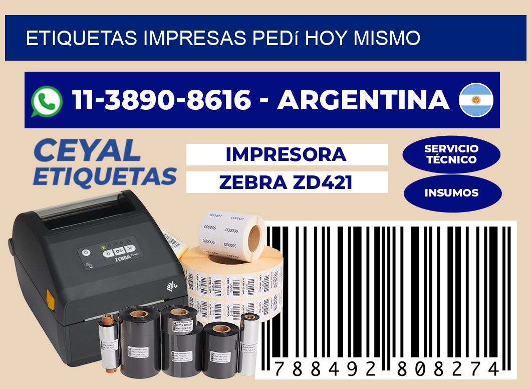 etiquetas impresas Pedí hoy mismo