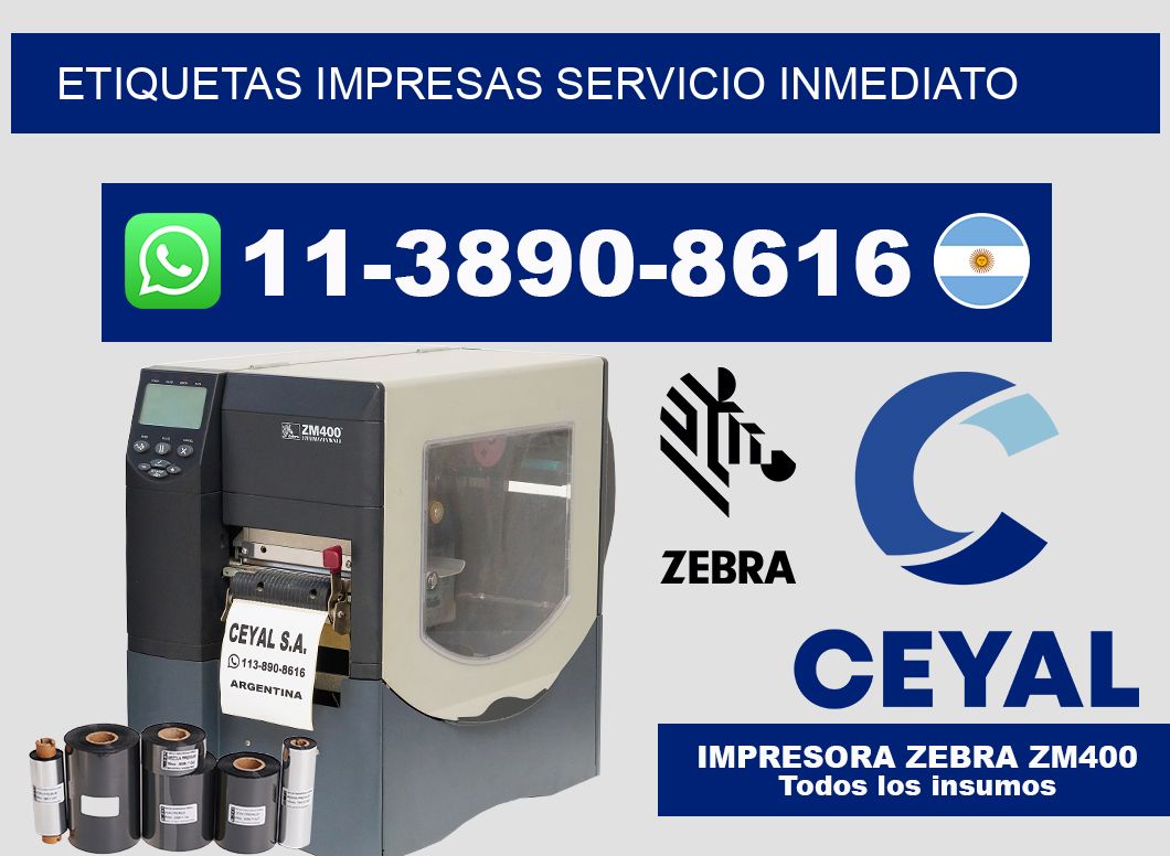 etiquetas impresas Servicio inmediato