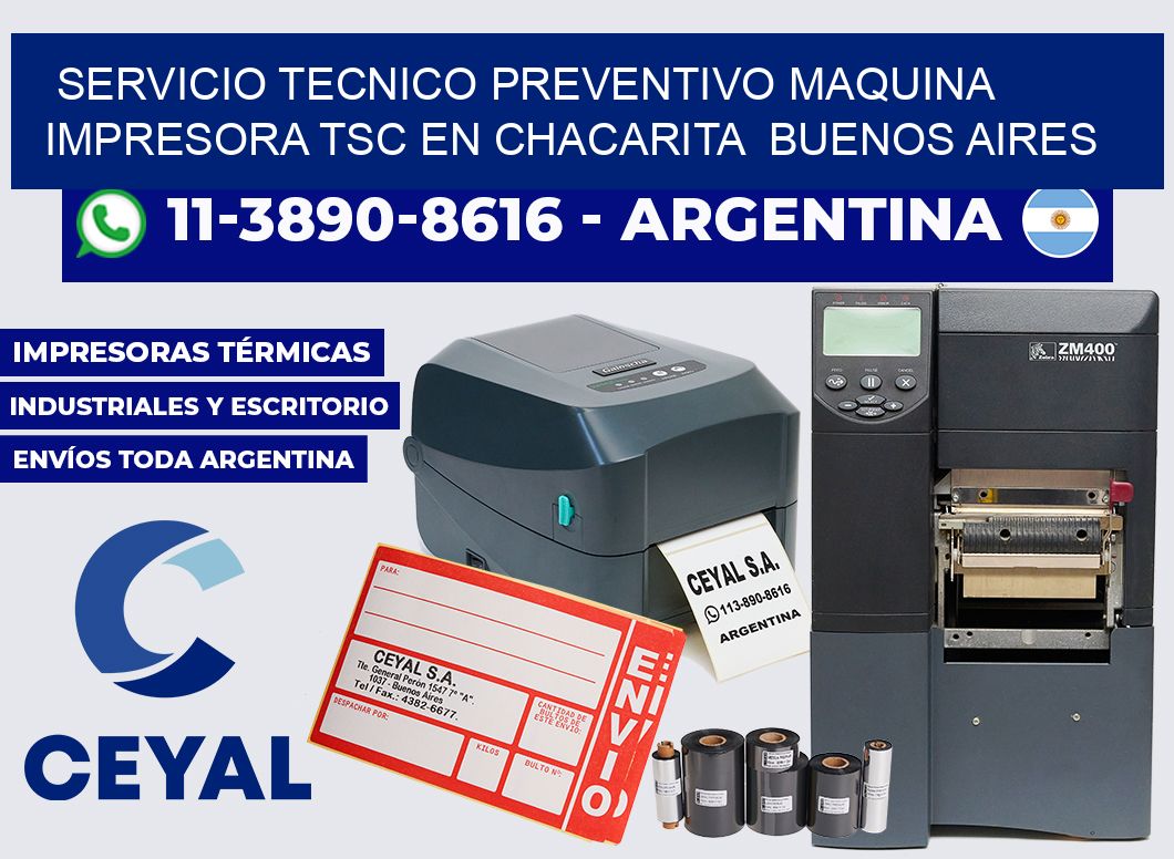 servicio tecnico preventivo Maquina impresora TSC en Chacarita Buenos Aires