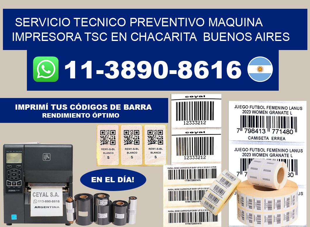 servicio tecnico preventivo Maquina impresora TSC en Chacarita Buenos Aires