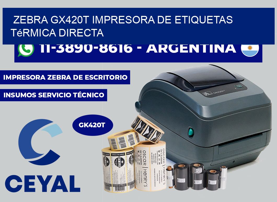 zebra GX420t impresora de etiquetas térmica directa