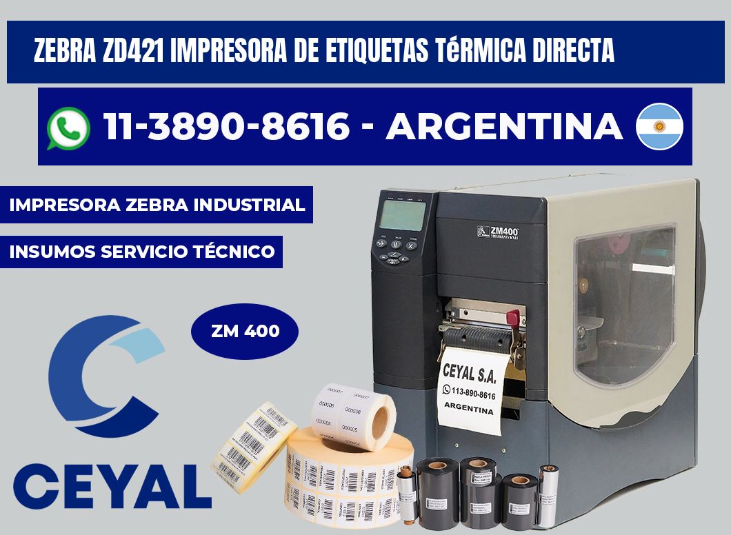 zebra ZD421 impresora de etiquetas térmica directa