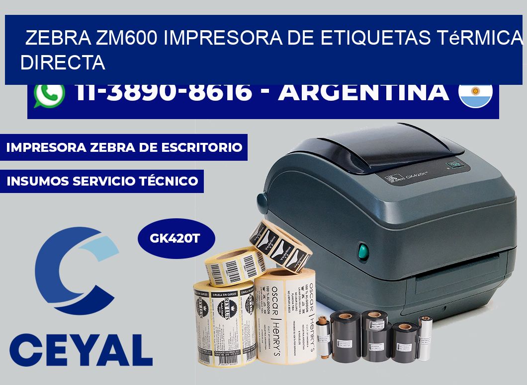 zebra ZM600 impresora de etiquetas térmica directa