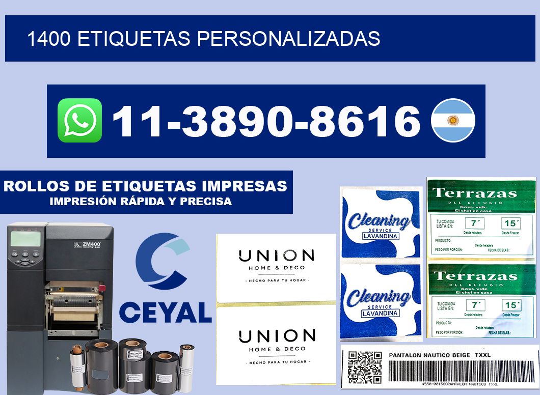 1400 ETIQUETAS PERSONALIZADAS