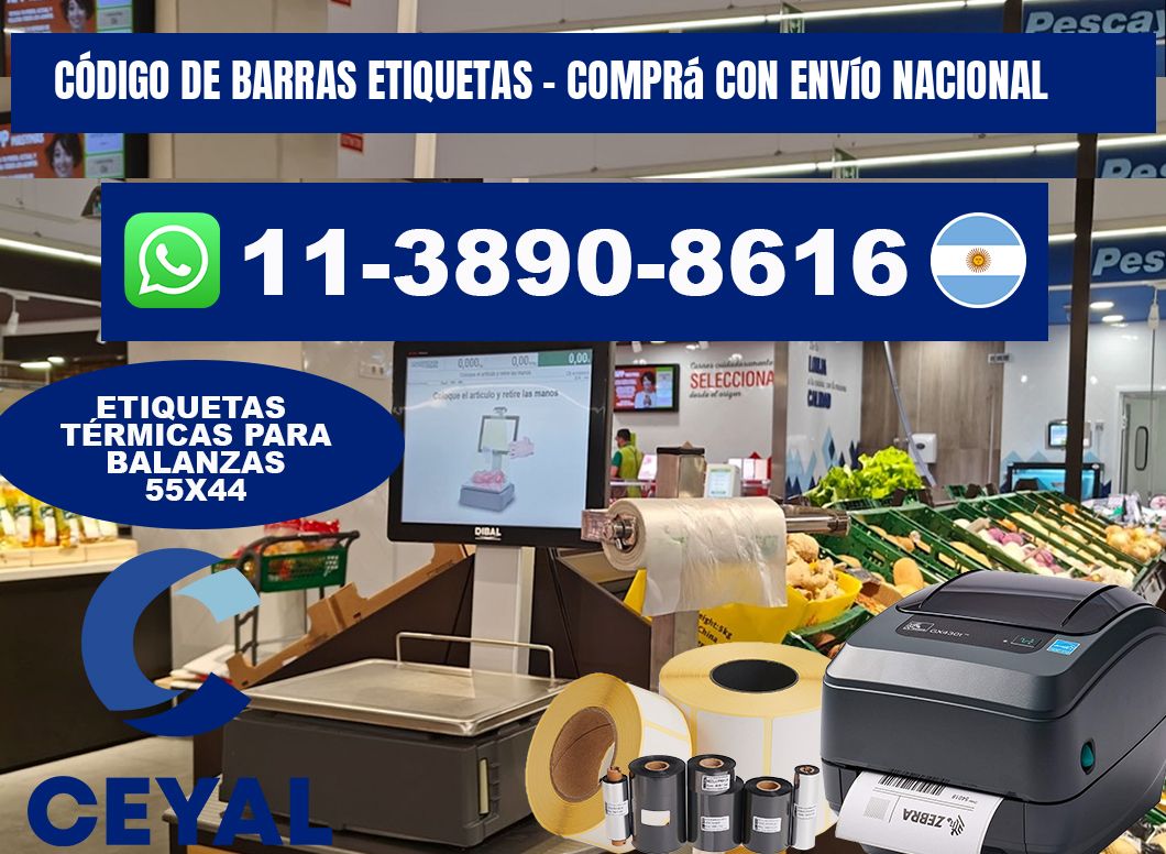 CÓDIGO DE BARRAS ETIQUETAS - Comprá con envío nacional