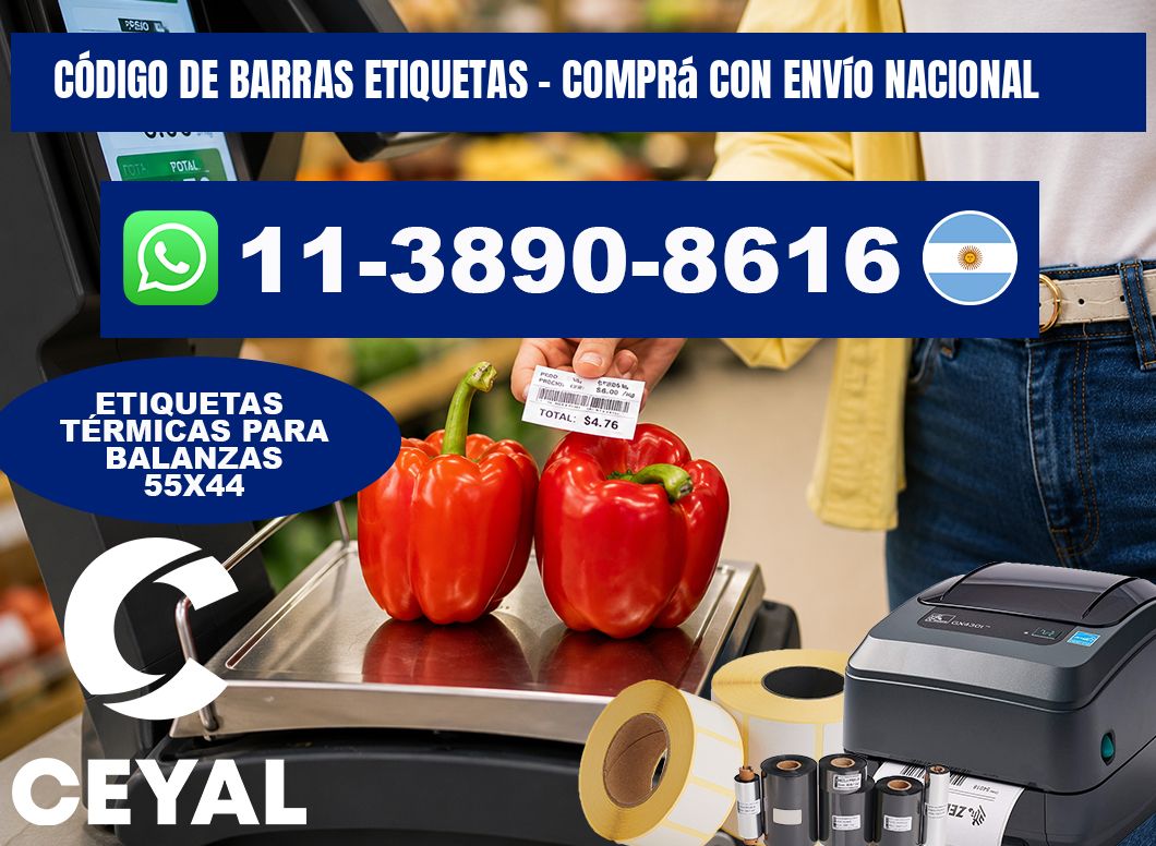CÓDIGO DE BARRAS ETIQUETAS - Comprá con envío nacional