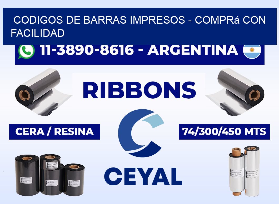 CODIGOS DE BARRAS IMPRESOS - Comprá con facilidad