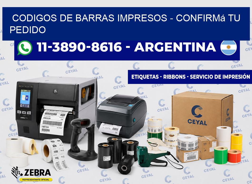 CODIGOS DE BARRAS IMPRESOS - Confirmá tu pedido