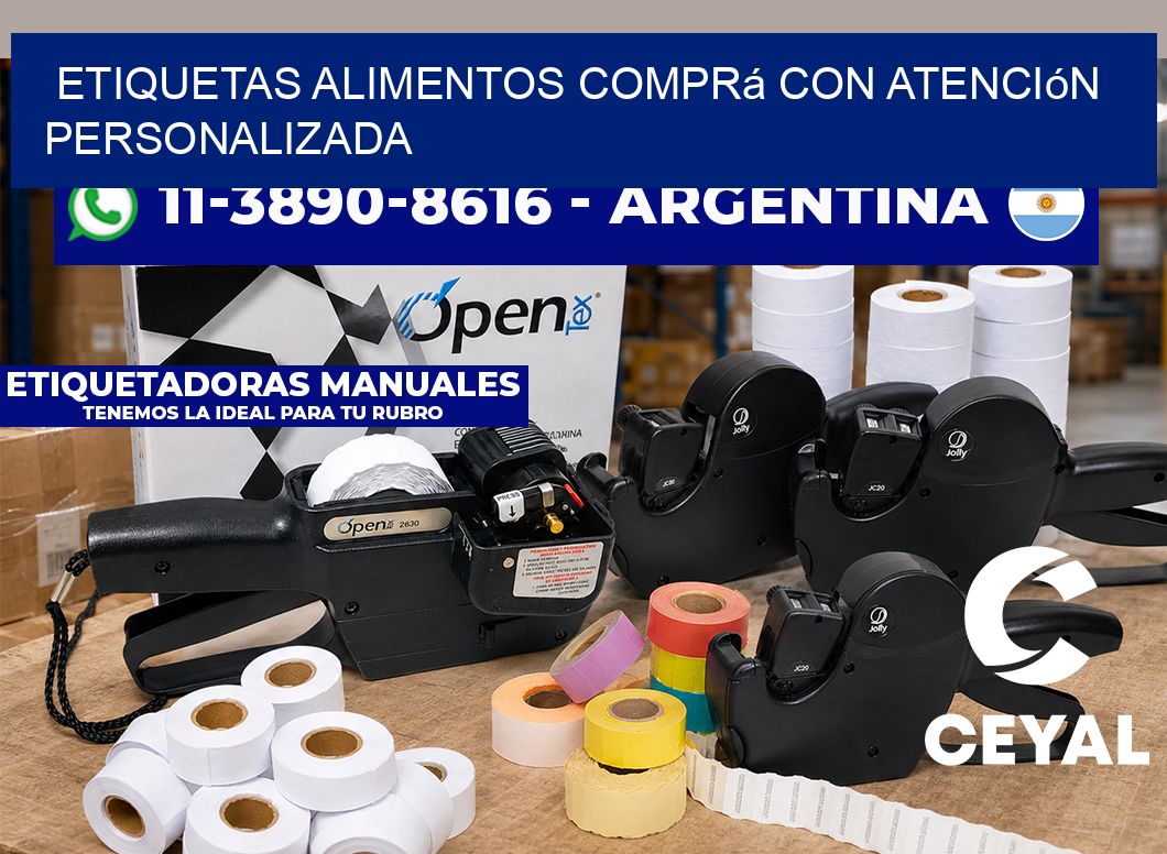 ETIQUETAS ALIMENTOS Comprá con atención personalizada