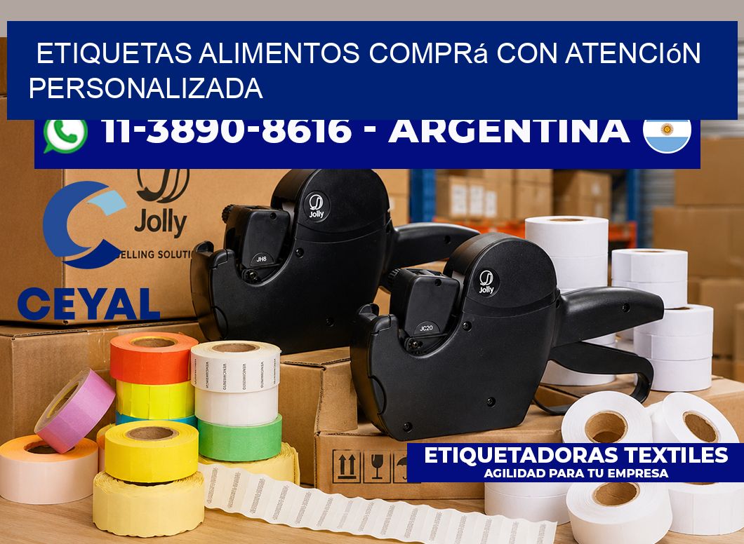 ETIQUETAS ALIMENTOS Comprá con atención personalizada