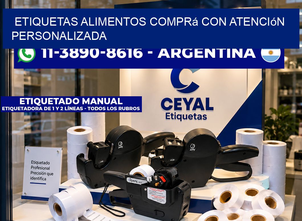ETIQUETAS ALIMENTOS Comprá con atención personalizada