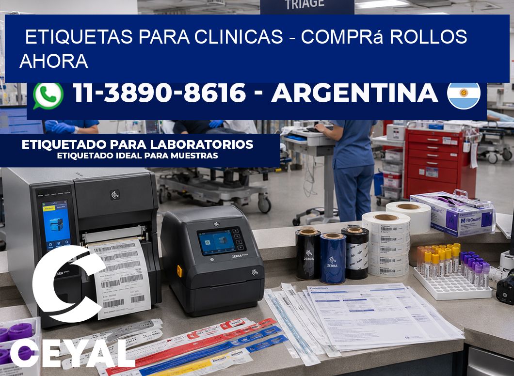 ETIQUETAS PARA CLINICAS - Comprá rollos ahora