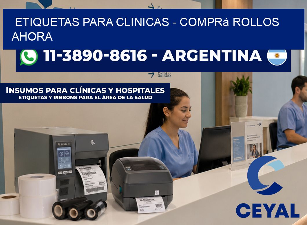 ETIQUETAS PARA CLINICAS – Comprá rollos ahora