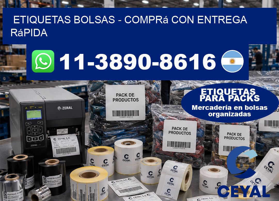 ETIQUETAS BOLSAS - Comprá con entrega rápida