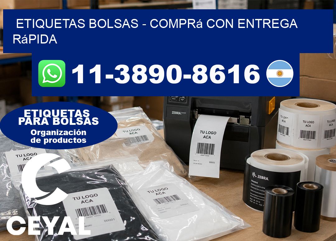 ETIQUETAS BOLSAS – Comprá con entrega rápida