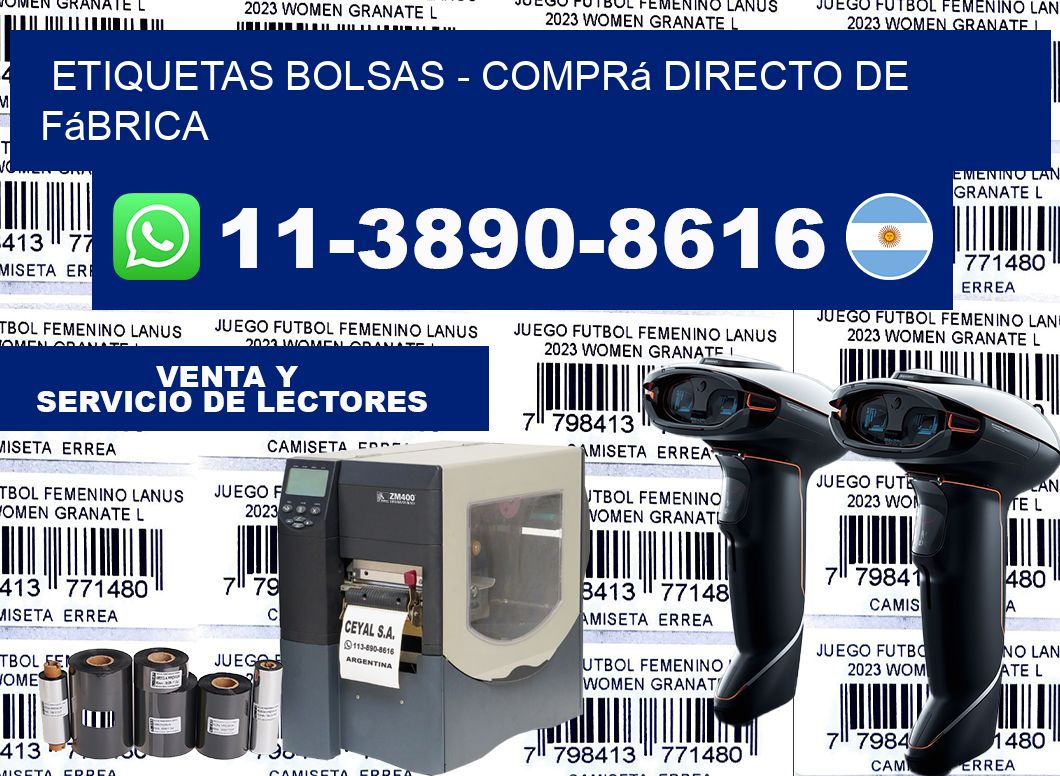 ETIQUETAS BOLSAS - Comprá directo de fábrica