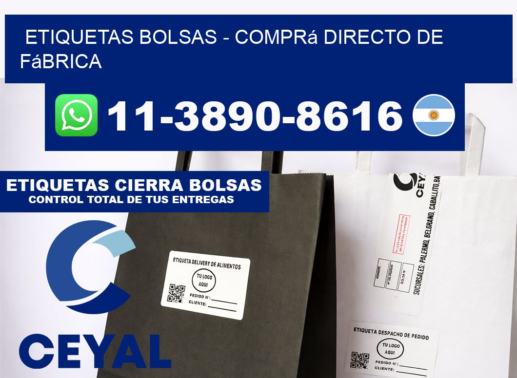 ETIQUETAS BOLSAS - Comprá directo de fábrica