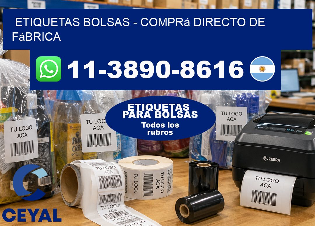 ETIQUETAS BOLSAS – Comprá directo de fábrica