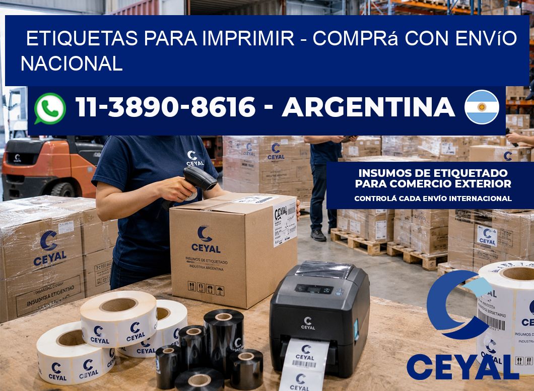 ETIQUETAS PARA IMPRIMIR - Comprá con envío nacional
