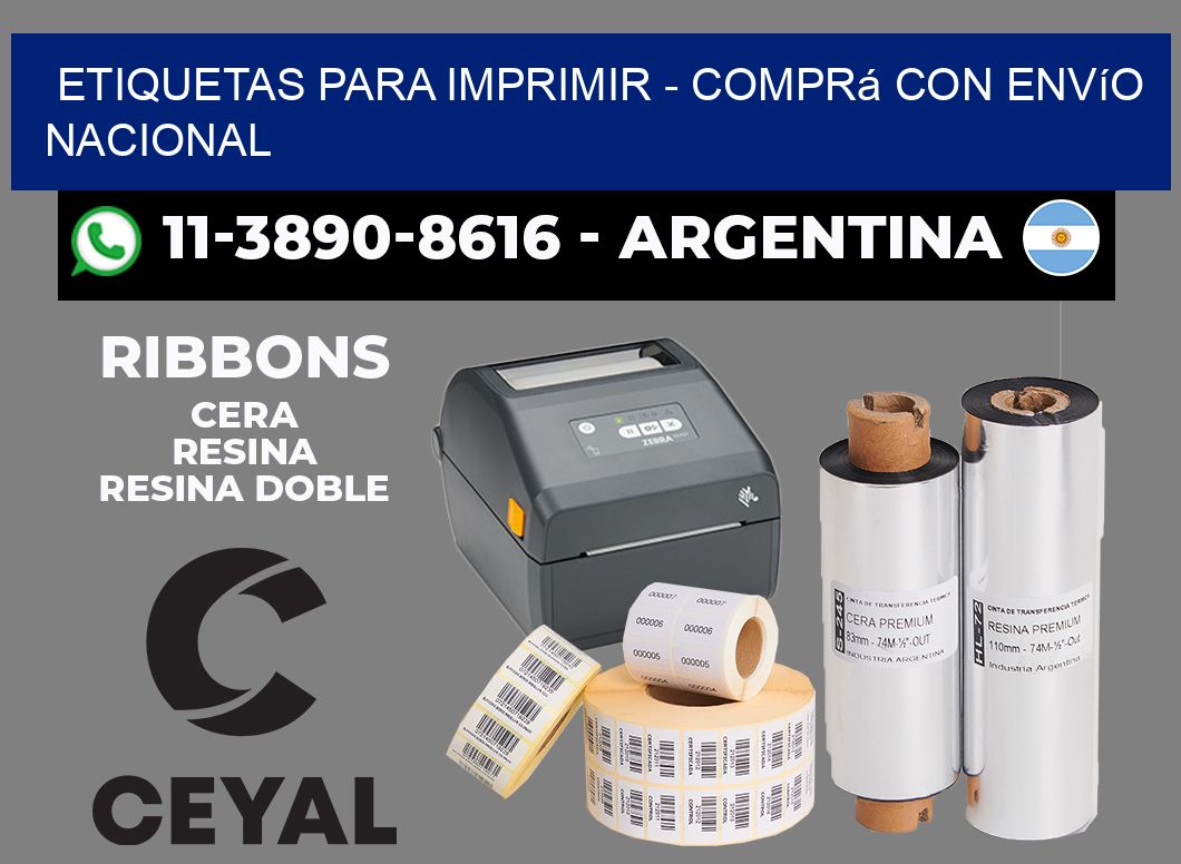 ETIQUETAS PARA IMPRIMIR - Comprá con envío nacional