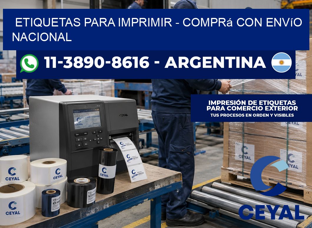 ETIQUETAS PARA IMPRIMIR – Comprá con envío nacional