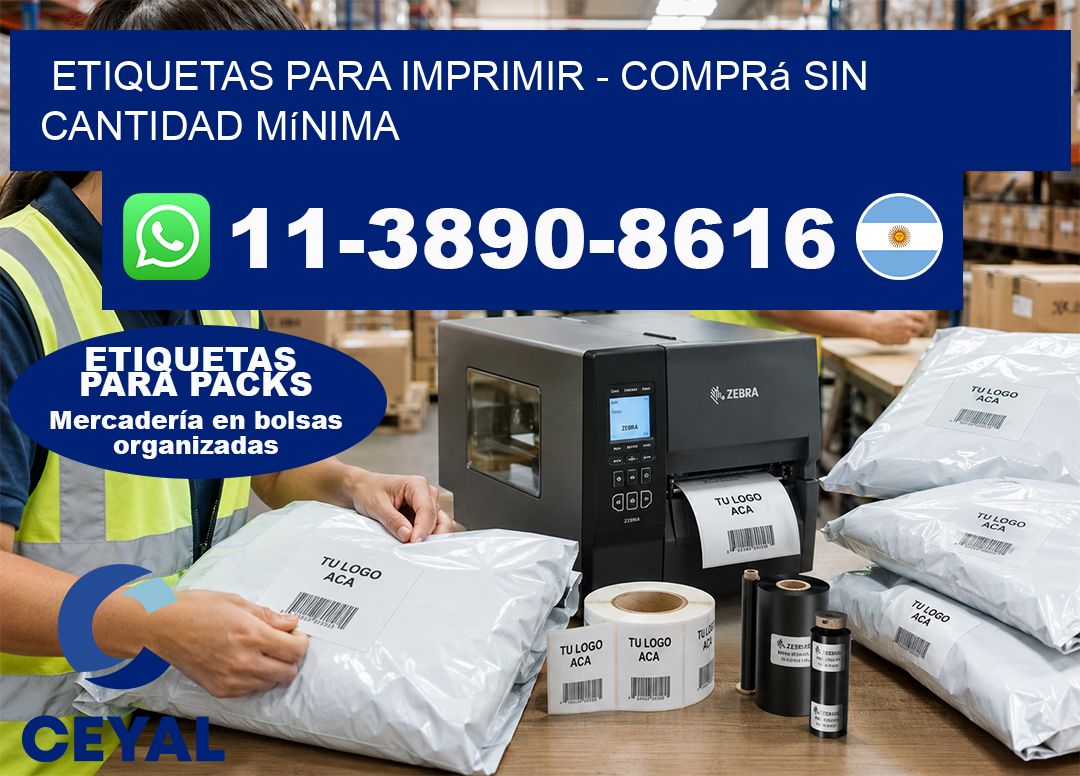 ETIQUETAS PARA IMPRIMIR - Comprá sin cantidad mínima